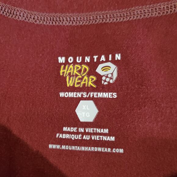 Mountain Hardwear Womens Organic Cotton Long Sleeve Top Size XL Thumbholes Red - Picture 8 of 12